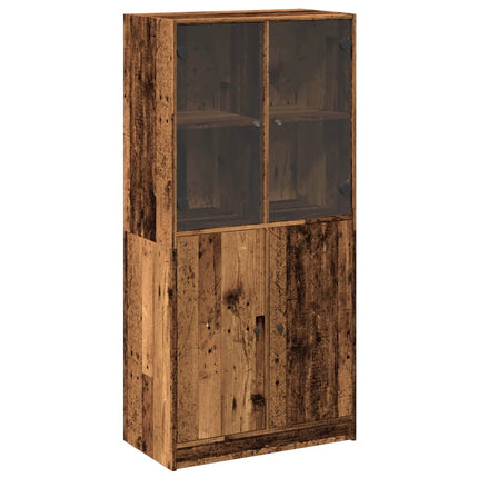 Credenza con Ante Legno Antico 68x37x142cm in Legno Multistrato