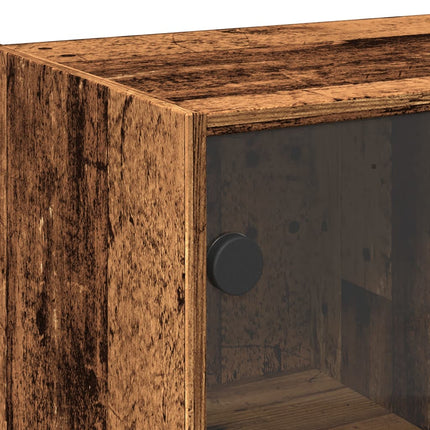 Credenza con Ante Legno Antico 68x37x142cm in Legno Multistrato