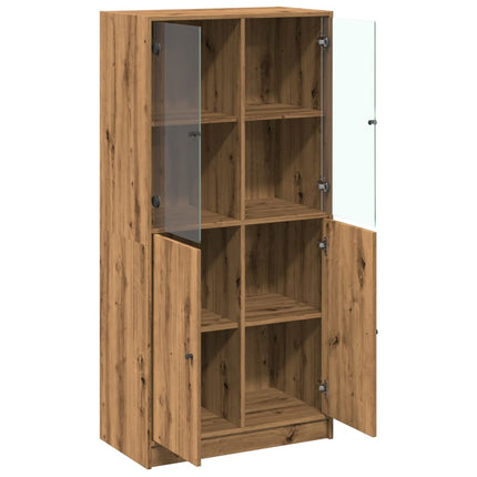 Credenza con Ante Rovere Artigianale 68x37x142 cm Multistrato