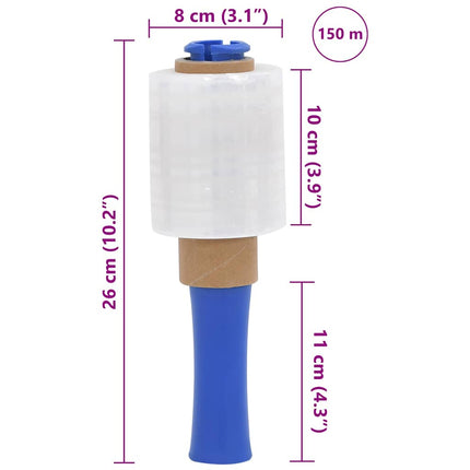 Film Estensibile con Manico 10 pz Trasparente 23 ?m 50cm x 150m