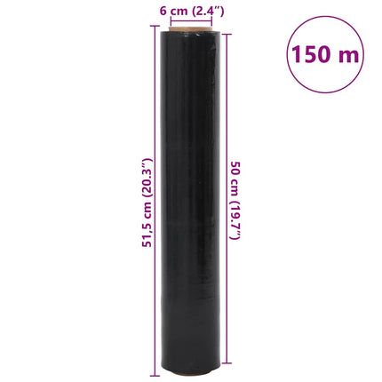 Film Estensibile 6 pz Nero 23 ?m 50 cm x 150 m