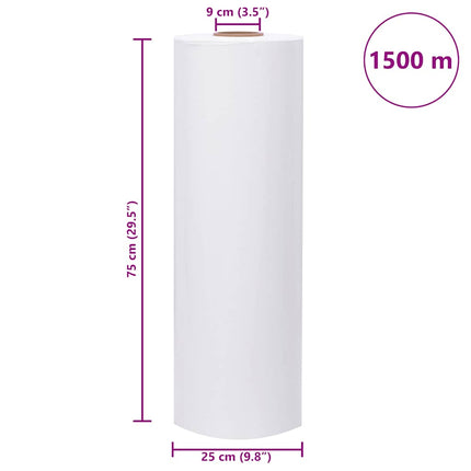 Film Estensibile Agricolo Bianco 25 ?m 75 cm x 1500 m