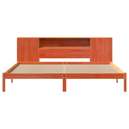 Letto Libreria senza Materasso Marrone Cera 180x200 cm in Pino