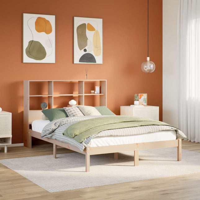 Letto Libreria senza Materasso 135x190 cm in Legno di Pino