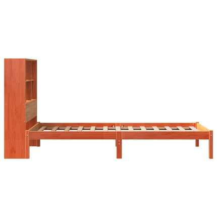 Letto Libreria senza Materasso Marrone Cera 90x190 cm in Pino