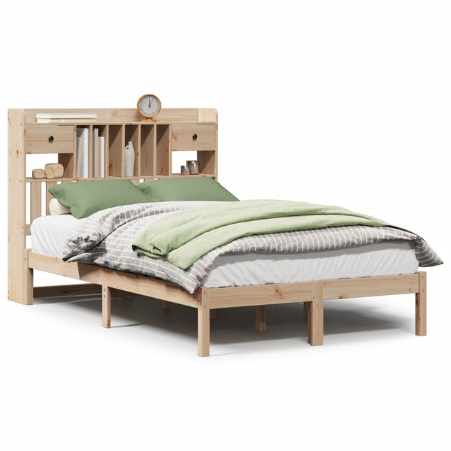 Letto Libreria senza Materasso 135x190 cm in Legno di Pino