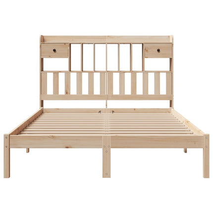 Letto Libreria senza Materasso 140x190 cm in Legno di Pino