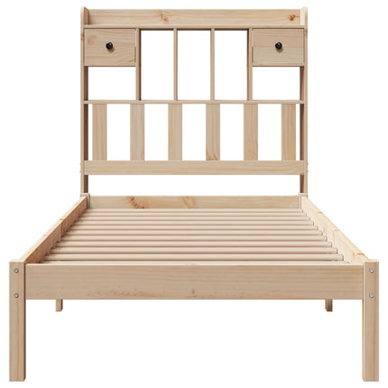 Letto Libreria senza Materasso 90x200 cm Legno Massello Pino