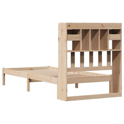 Letto Libreria senza Materasso 90x200 cm Legno Massello Pino