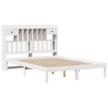 Letto Libreria senza Materasso Bianco 140x200 cm Legno di Pino