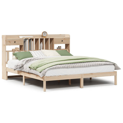 Letto Libreria senza Materasso 200x200 cm in Legno di Pino