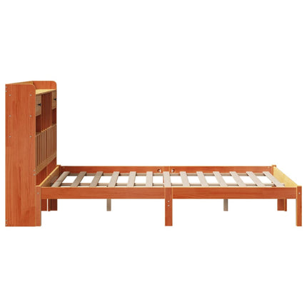 Letto Libreria senza Materasso Marrone Cera 120x190 cm in Pino