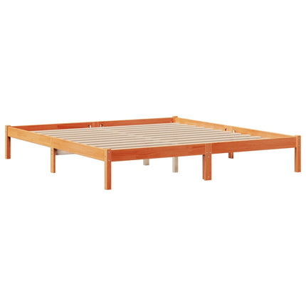 Letto Libreria senza Materasso Marrone Cera 180x200 cm in Pino