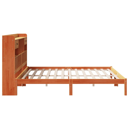Letto Libreria senza Materasso Marrone Cera 180x200 cm in Pino