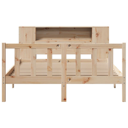Letto Libreria senza Materasso 140x190 cm in Legno di Pino
