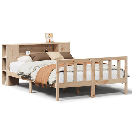 Letto Libreria senza Materasso 140x200 cm in Legno di Pino