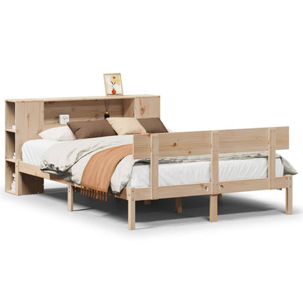 Letto Libreria senza Materasso 140x200 cm in Legno di Pino