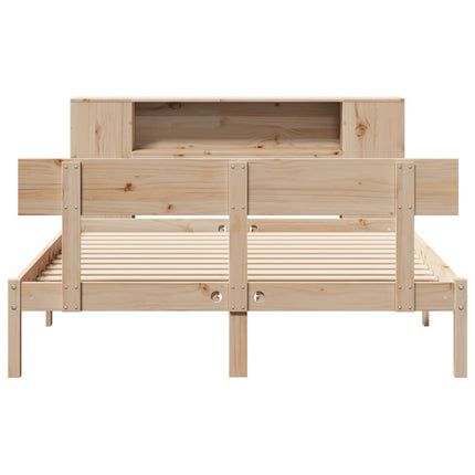 Letto Libreria senza Materasso 140x200 cm in Legno di Pino
