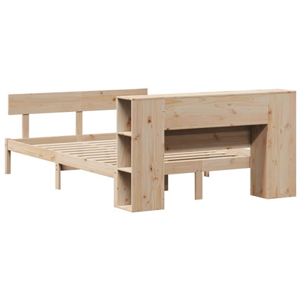 Letto Libreria senza Materasso 140x200 cm in Legno di Pino