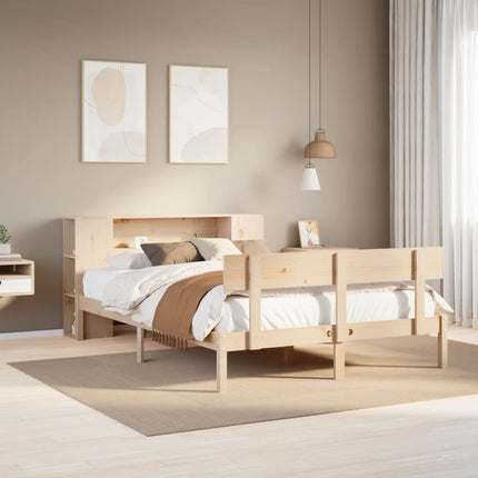Letto Libreria senza Materasso 140x200 cm in Legno di Pino