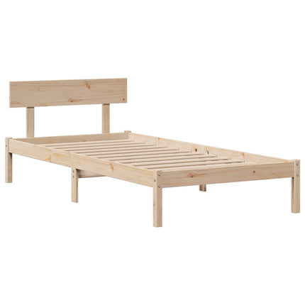 Letto Libreria senza Materasso 90x190 cm Legno Massello Pino