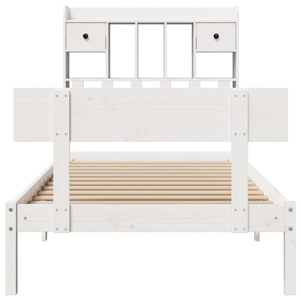 Letto Libreria senza Materasso Bianca 90x200 cm Legno di Pino