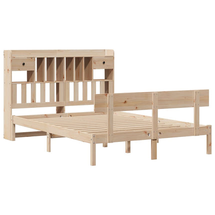 Letto Libreria senza Materasso 140x200 cm in Legno di Pino