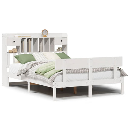 Letto Libreria senza Materasso Bianco 150x200 cm Legno di Pino