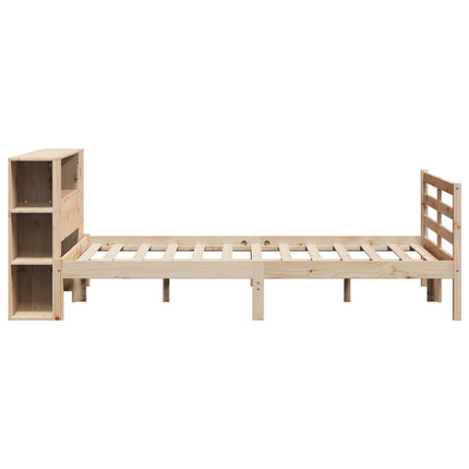 Letto Libreria senza Materasso 140x200 cm in Legno di Pino
