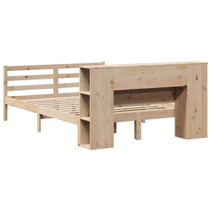 Letto Libreria senza Materasso 140x200 cm in Legno di Pino