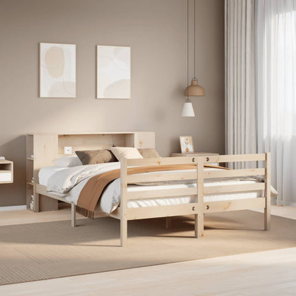 Letto Libreria senza Materasso 140x200 cm in Legno di Pino