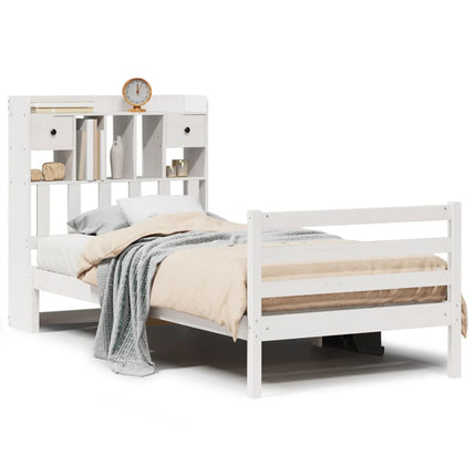 Letto con Libreria senza Materasso 75x190 cm in Legno Pino