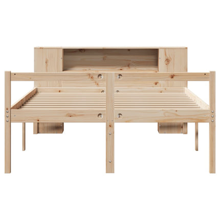 Letto Libreria senza Materasso 135x190 cm in Legno di Pino