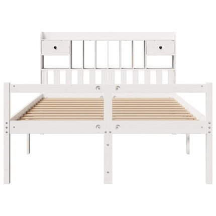 Letto Libreria senza Materasso Bianco 140x200 cm Legno di Pino
