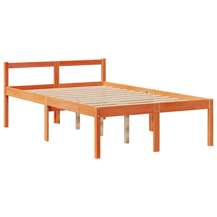 Letto Libreria senza Materasso Marrone Cera 120x190 cm in Pino