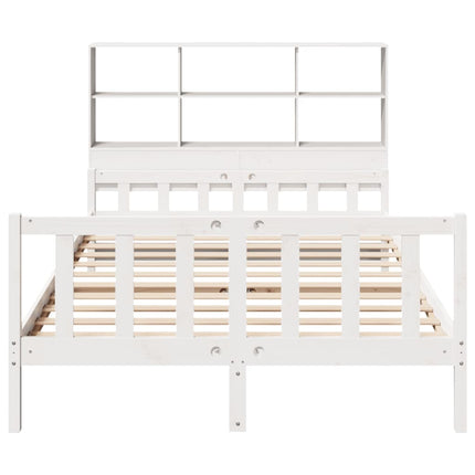 Letto Libreria senza Materasso Bianco 135x190 cm Legno di Pino