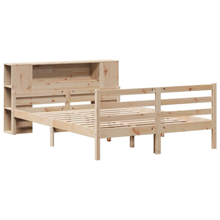 Letto Libreria senza Materasso 140x190 cm in Legno di Pino