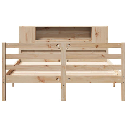 Letto Libreria senza Materasso 140x190 cm in Legno di Pino