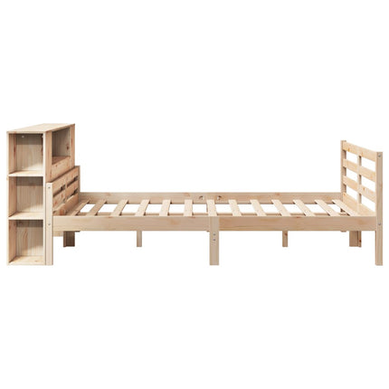 Letto Libreria senza Materasso 140x190 cm in Legno di Pino
