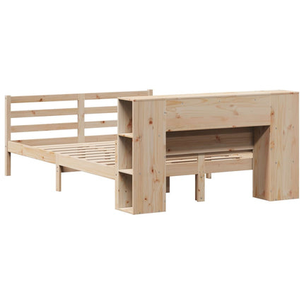 Letto Libreria senza Materasso 140x190 cm in Legno di Pino