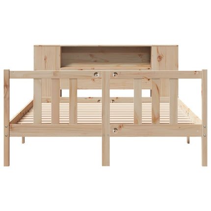 Letto Libreria senza Materasso 140x200 cm in Legno di Pino