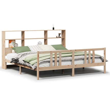 Letto Libreria senza Materasso 200x200 cm in Legno di Pino