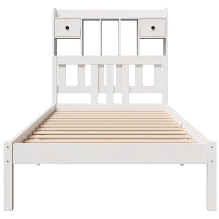 Letto Libreria senza Materasso Bianca 90x200 cm Legno di Pino