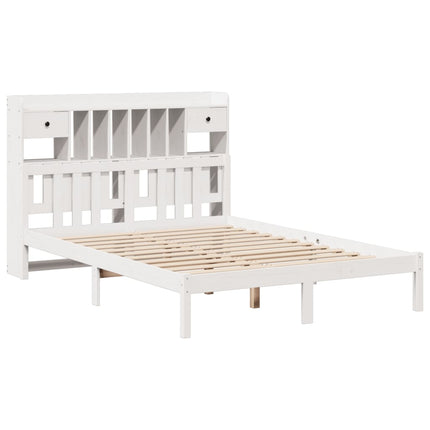 Letto Libreria senza Materasso Bianco 150x200 cm Legno di Pino