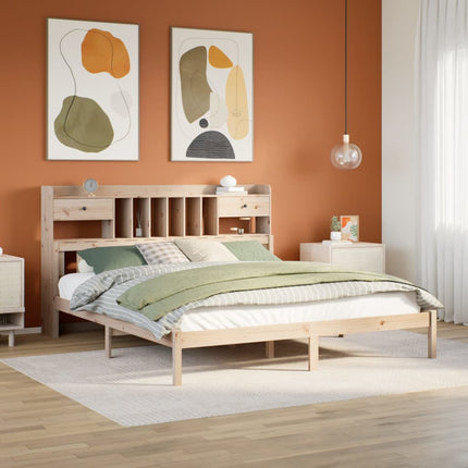 Letto Libreria senza Materasso 180x200 cm in Legno di Pino