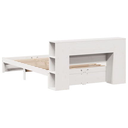 Letto Libreria senza Materasso Bianco 150x200 cm Legno di Pino