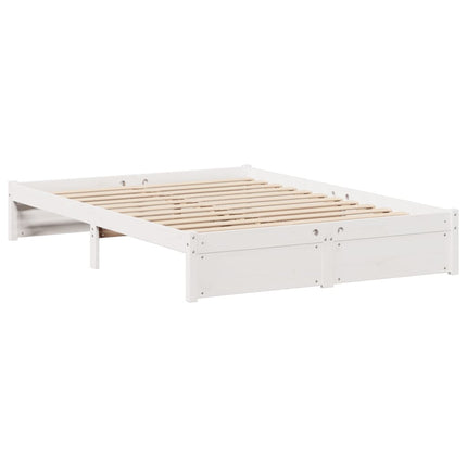 Letto Libreria senza Materasso Bianco 150x200 cm Legno di Pino