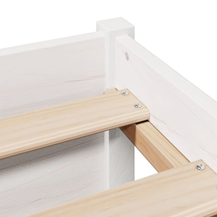 Letto Libreria senza Materasso Bianco 140x200 cm Legno di Pino