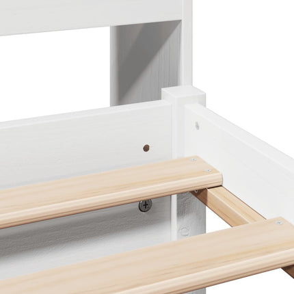 Letto Libreria senza Materasso Bianco 135x190 cm Legno di Pino