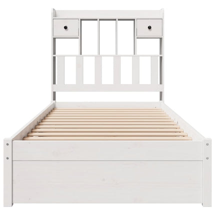Letto Libreria senza Materasso Bianco 100x200 cm Legno di Pino